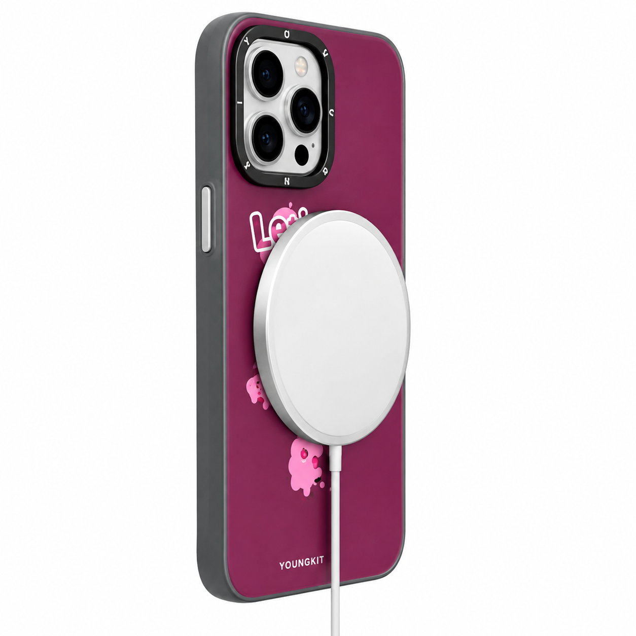 قاب youngkit pink polka dot cat آیفون ۱۳/۱۴